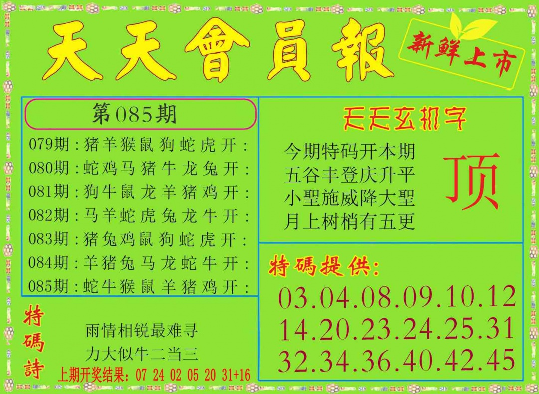 085期天天会员报[图]